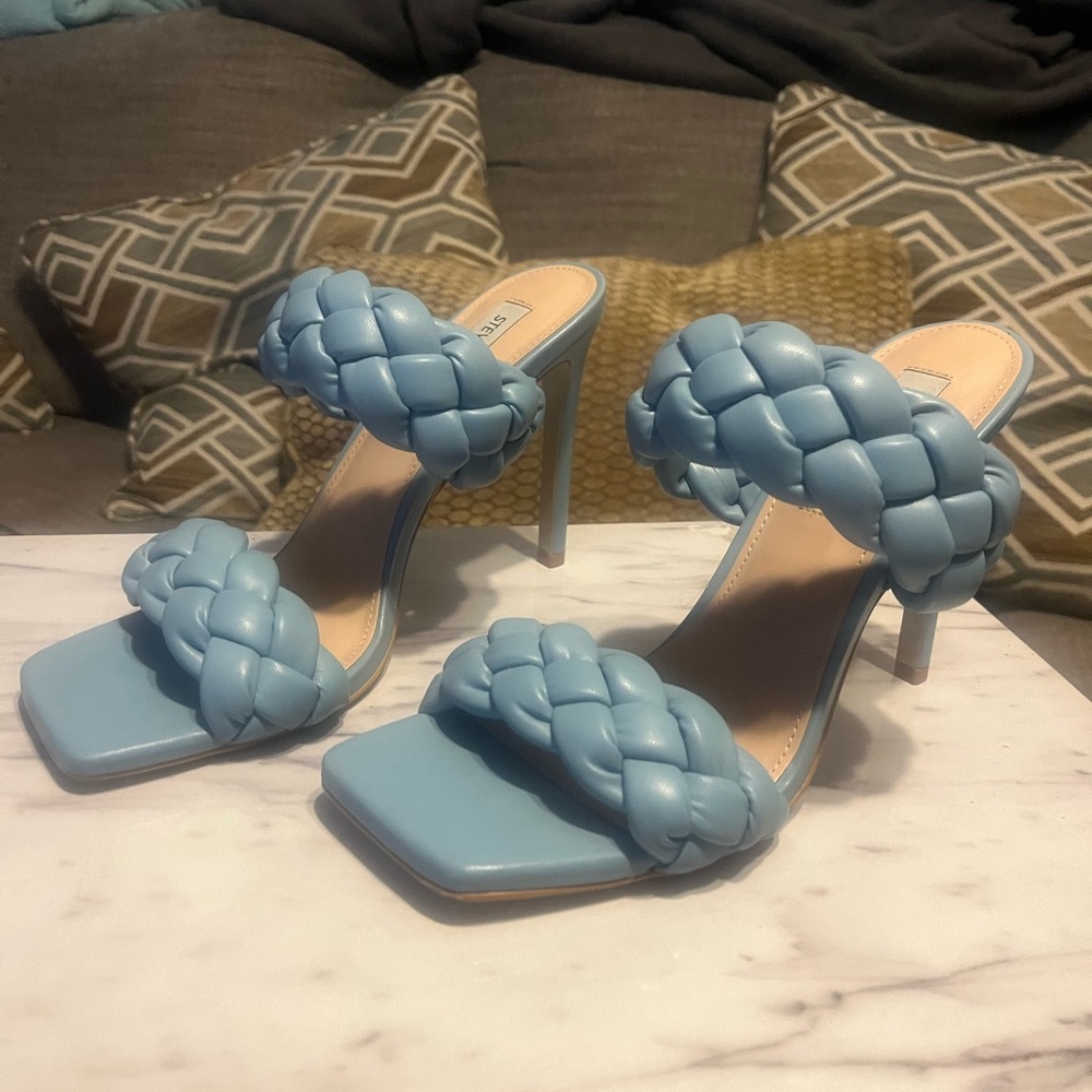STEVE MADDEN Womens Braided Stiletto Sandals Sz 9.5